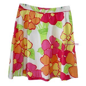 Lilly Pulitzer White Label Skirt Size 4 Josie Pink Orange Flower